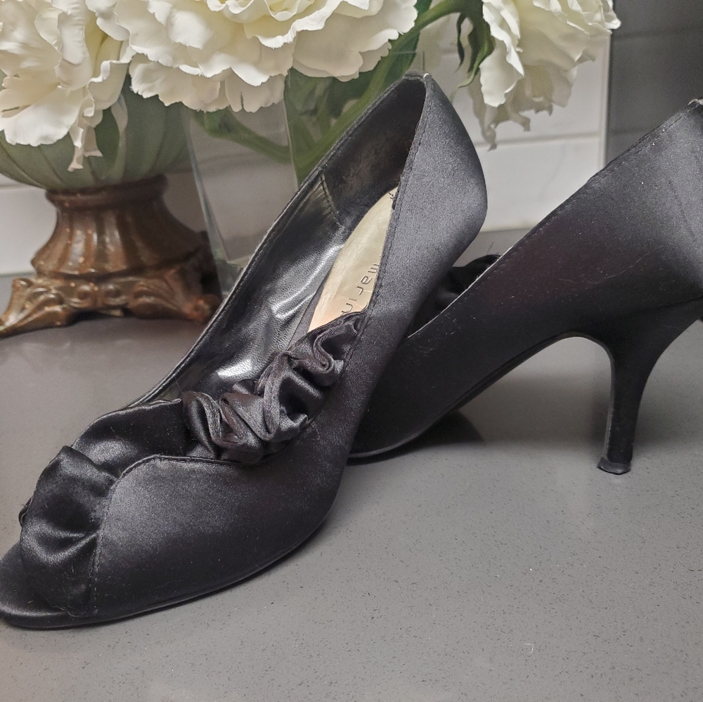 Ann Marino  Black Ruffle Satins